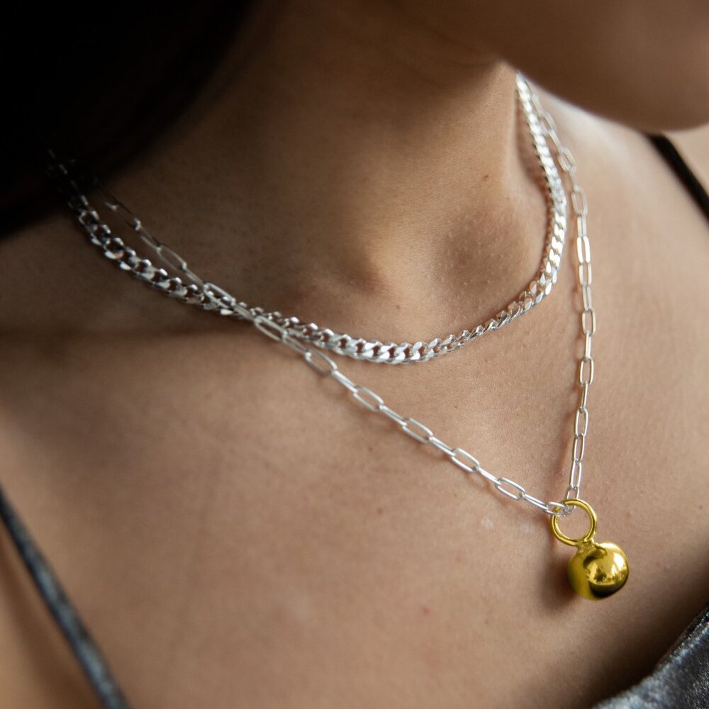 Ball Charm, Gold Vermeil on Sterling Silver. Great Condition, from Suetables